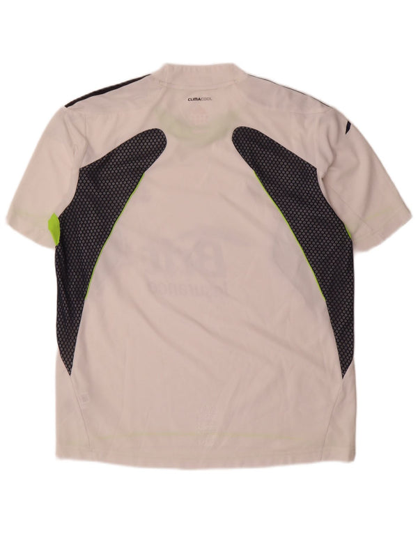 T-shirt grafica Adidas Climacool da uomo UK 42/44 Large White Colourblock