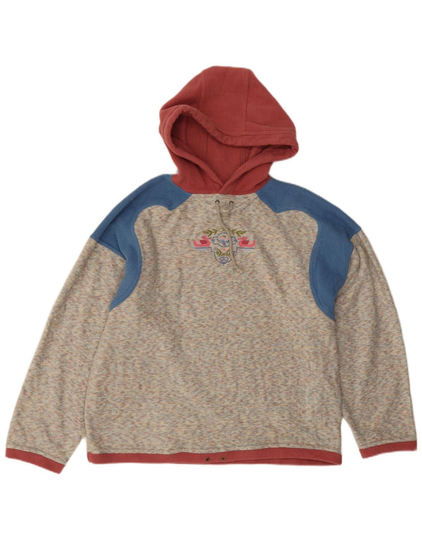 Maglione in pile con cappuccio grafico da donna Diadora UK 20 2XL Grigio Colourblock