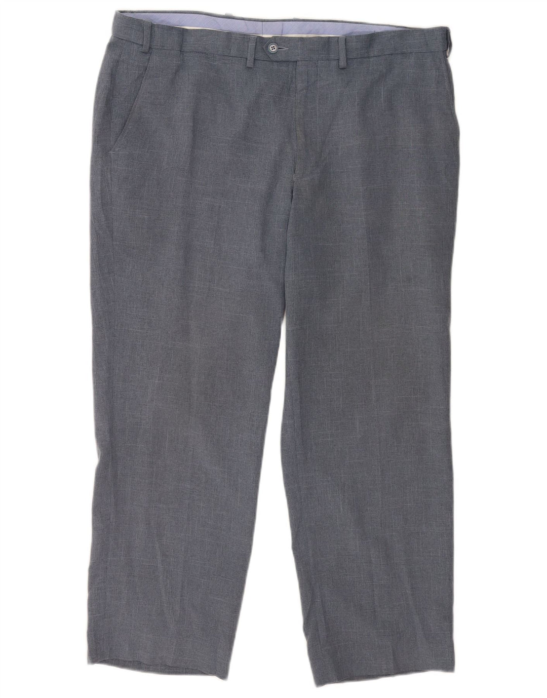 Pantaloni da abito vestibilità regolare Marks & Spencer da uomo W40 L29 poliestere blu navy