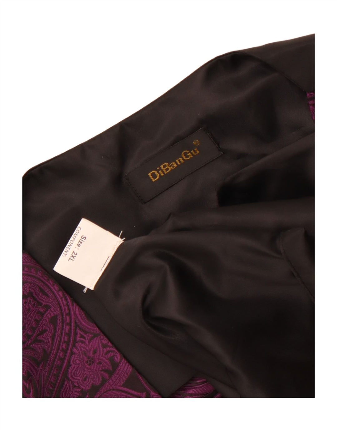 Gilet vintage da uomo 2XL poliestere Paisley viola