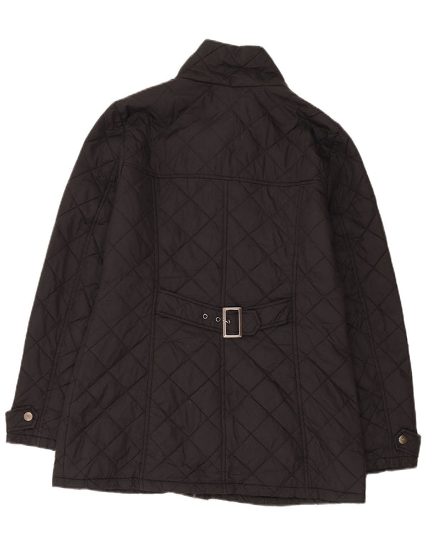 Giacca trapuntata da donna Laura Ashley UK 14 Large Nera in poliammide