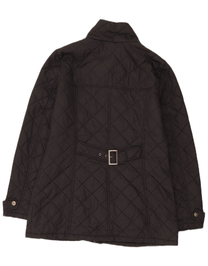 Giacca trapuntata da donna Laura Ashley UK 14 Large Nera in poliammide