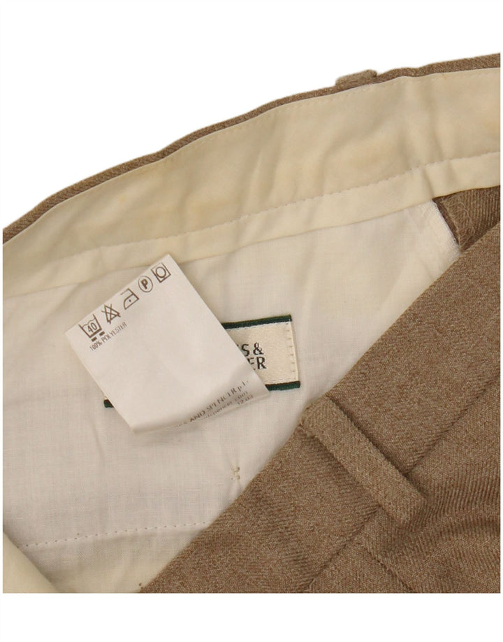 Pantaloni chino dritti da uomo Marks & Spencer W32 L31 Poliestere beige