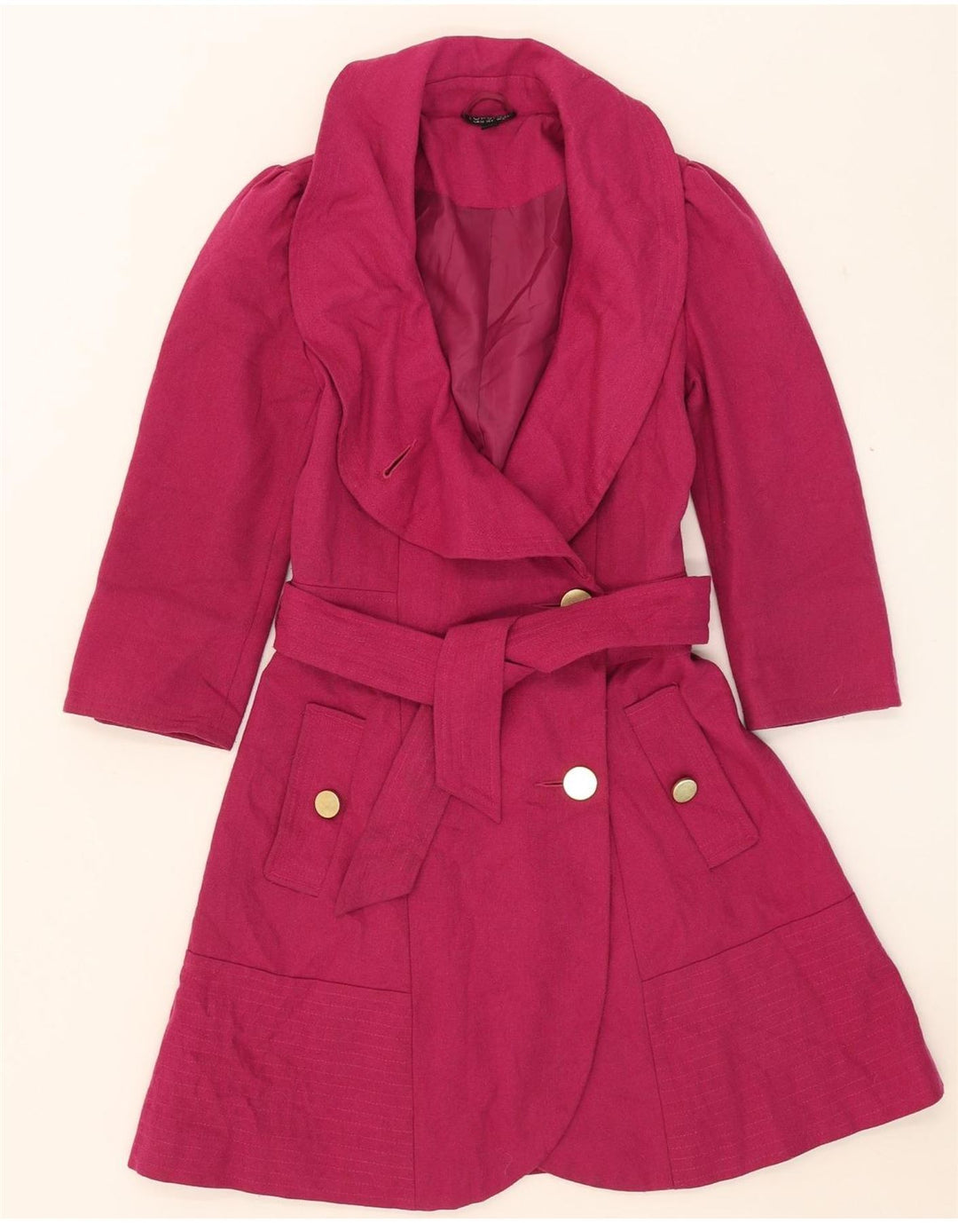 Soprabito da donna Topshop UK 8 piccolo in lana rosa