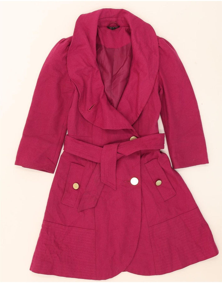 Soprabito da donna Topshop UK 8 piccolo in lana rosa