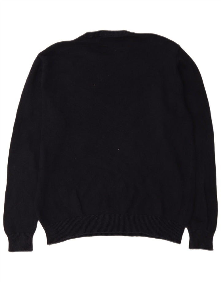 Maglione maglione girocollo da uomo Chaps XL in cotone nero