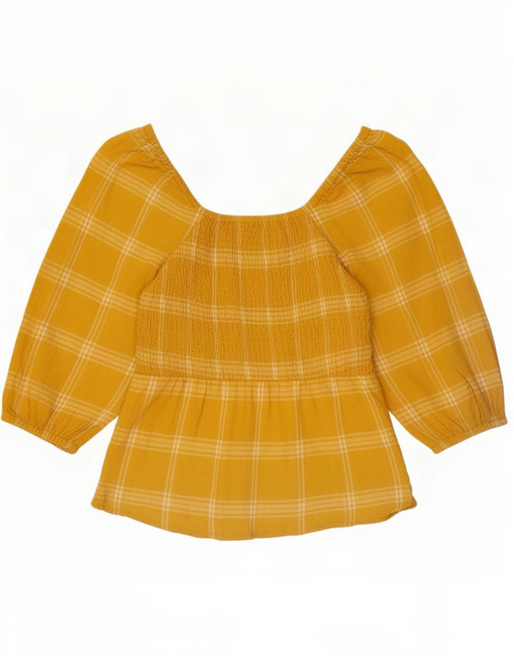 Top da donna con spalle scoperte Marks & Spencer UK 12 medio giallo a quadri