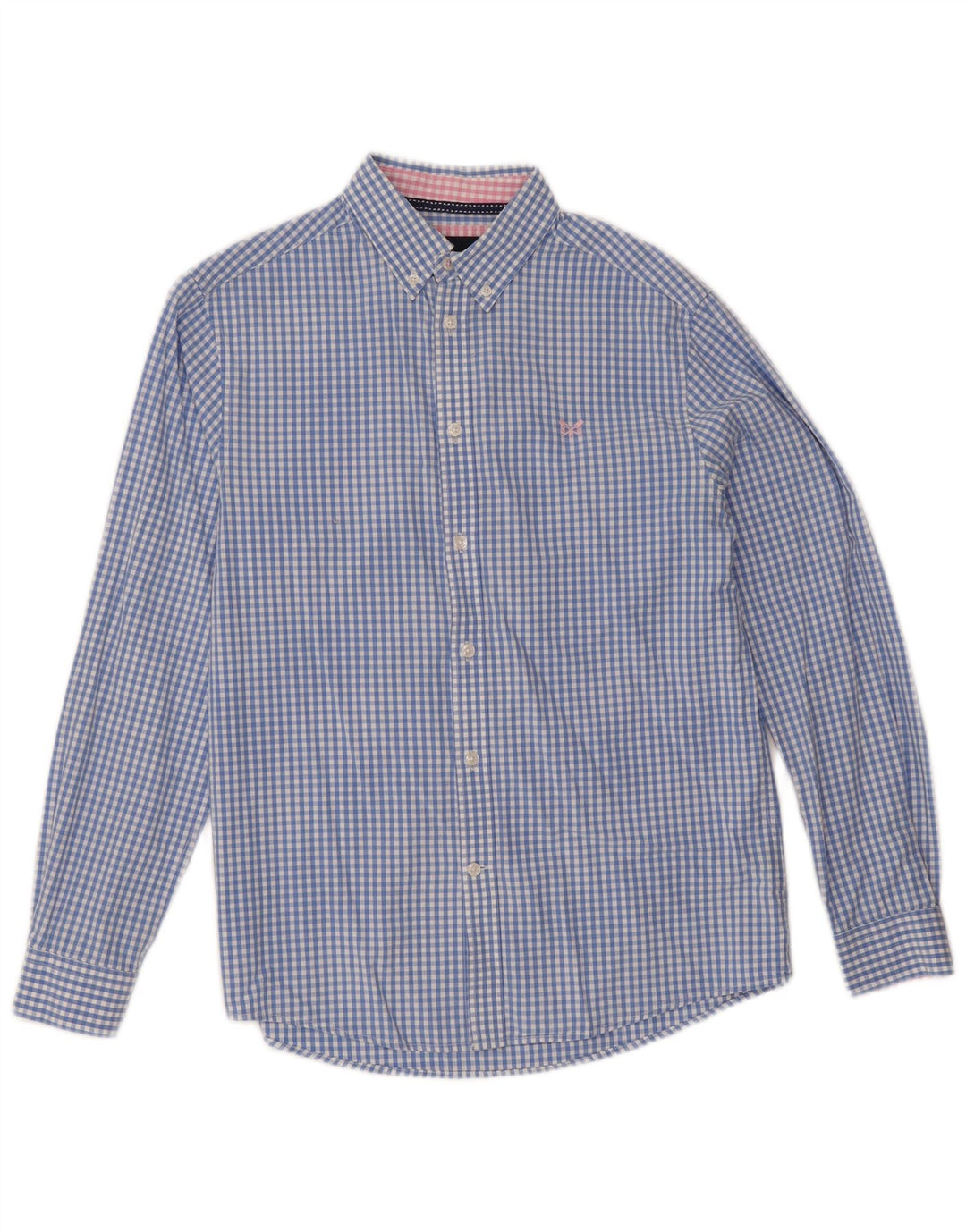 Crew Clothing Camicia da uomo dalla vestibilità classica, piccola, in cotone a quadretti blu