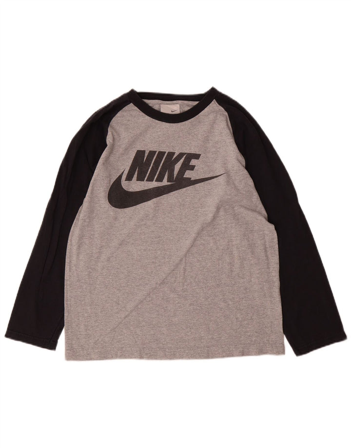 Maglia grafica Nike da ragazzo a maniche lunghe 10-11 anni Colorblock grigio medio