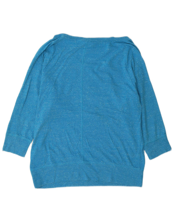 Felpa grafica Nike da donna con maniche a 3/4, UK 16, grande blu screziato