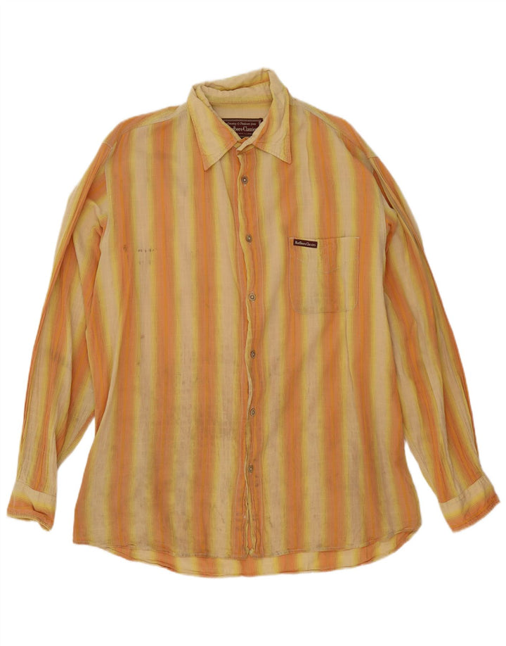 Camicia da uomo Marlboro Classics XL a righe arancioni