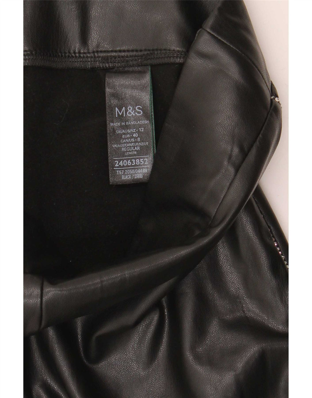Leggings in ecopelle da donna Marks & Spencer UK 12 poliestere nero medio