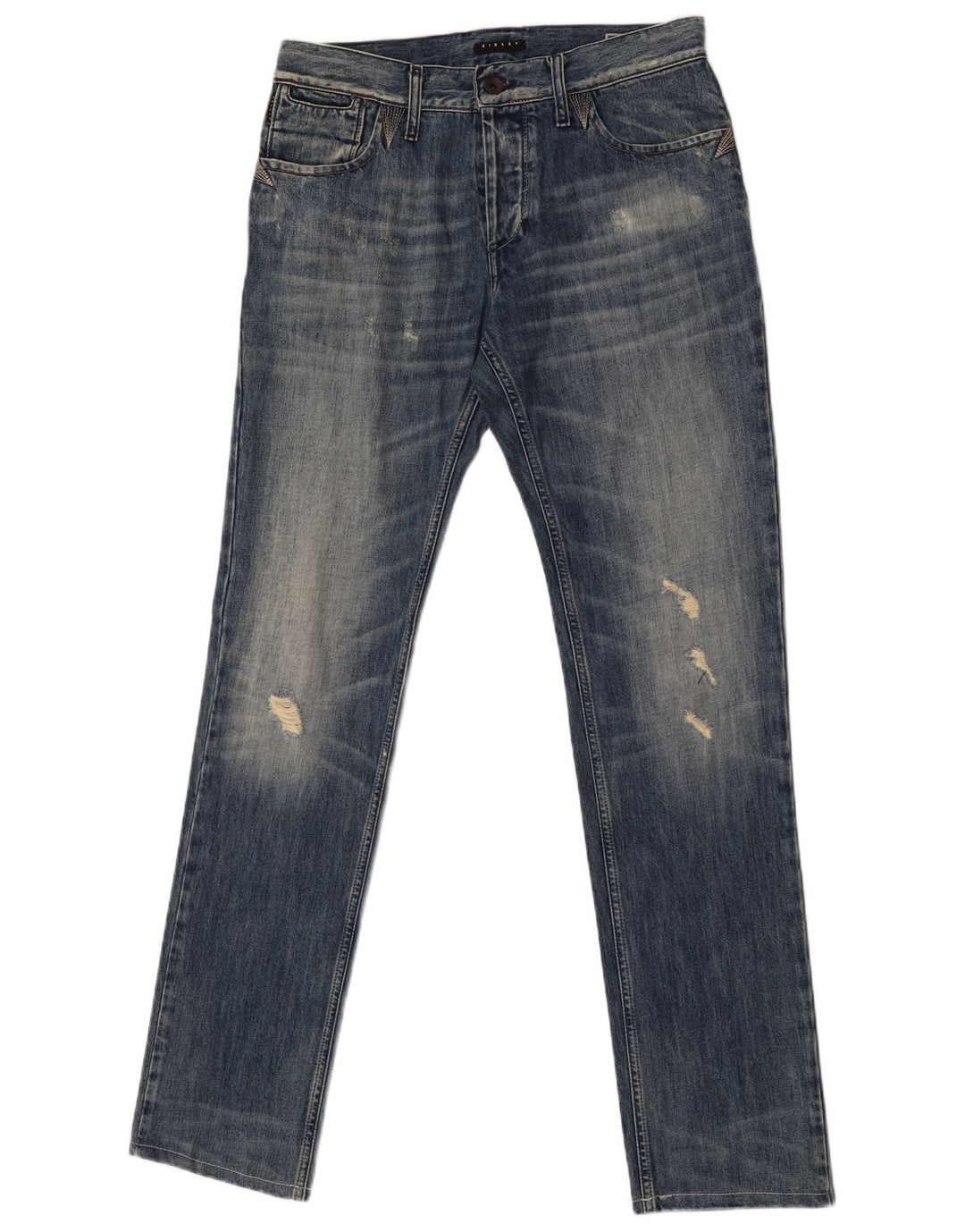 Jeans slim invecchiati da uomo Sisley W31 L33 cotone blu