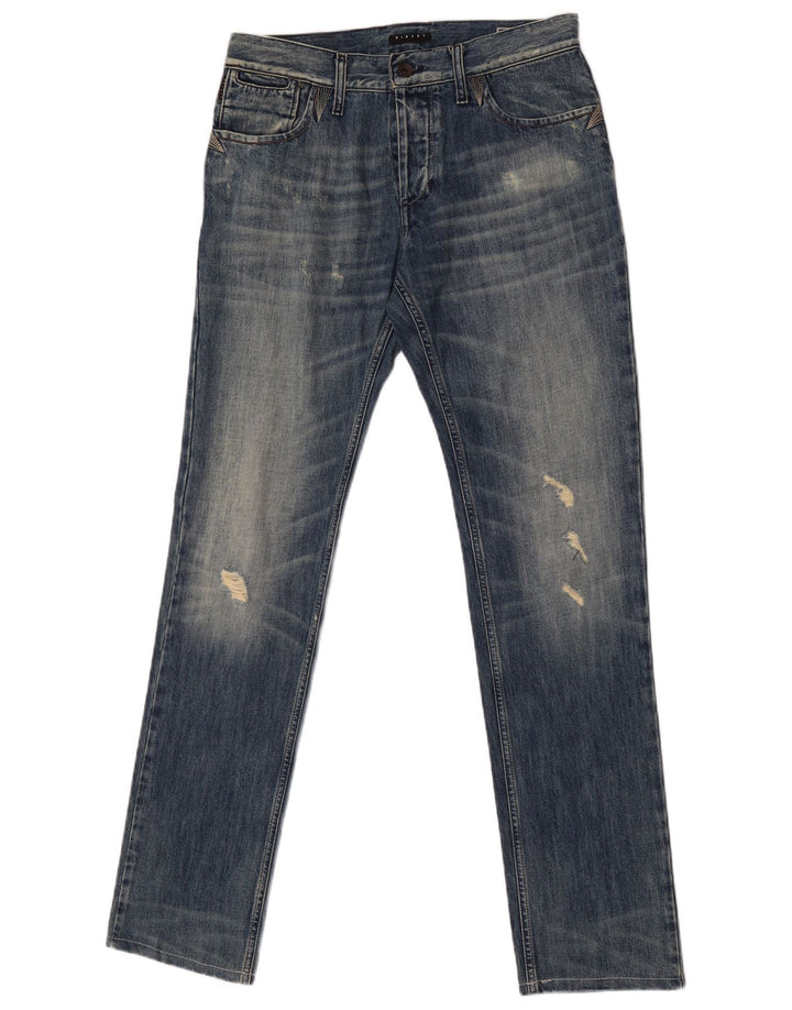 Jeans slim invecchiati da uomo Sisley W31 L33 cotone blu