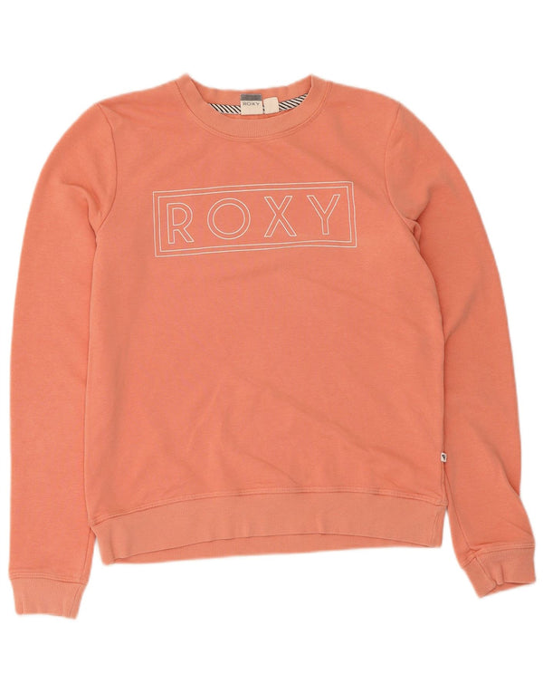 Felpa grafica da donna Roxy Jumper UK 10 Small Pink Cotton