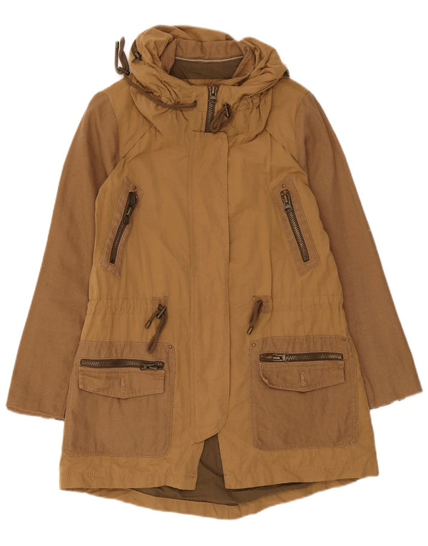 Giacca Parka da donna Zara UK 10 piccola in cotone marrone