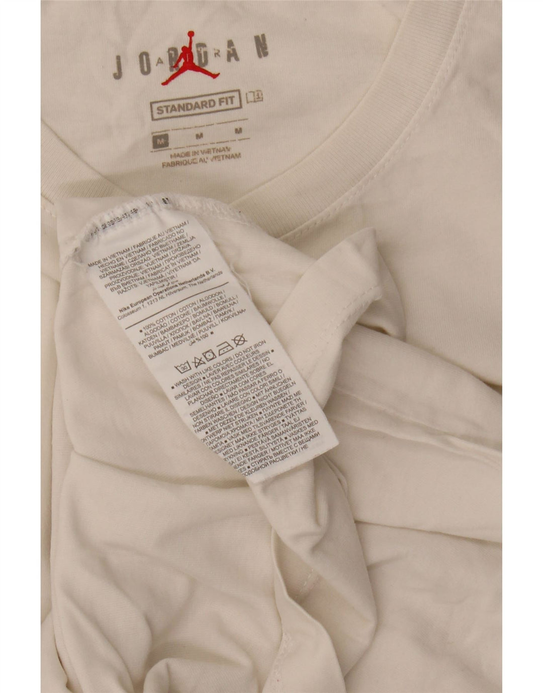 T-shirt grafica da uomo con vestibilità standard Jordan, top in cotone bianco medio
