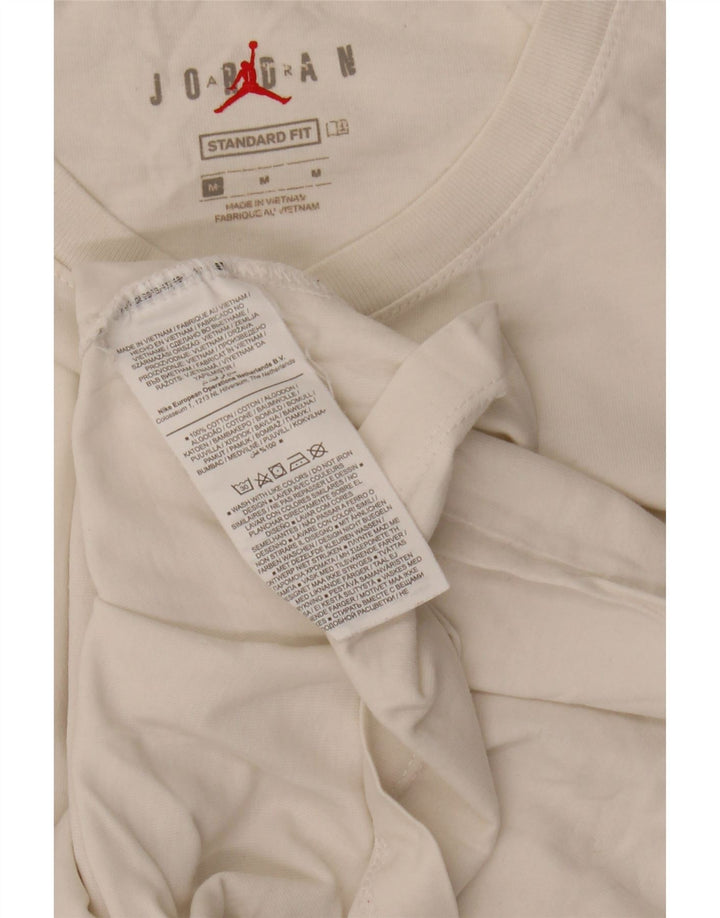 T-shirt grafica da uomo con vestibilità standard Jordan, top in cotone bianco medio