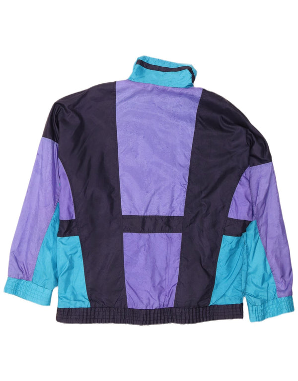 Giacca da ginnastica da uomo leopardata, grande, in nylon color block multicolore
