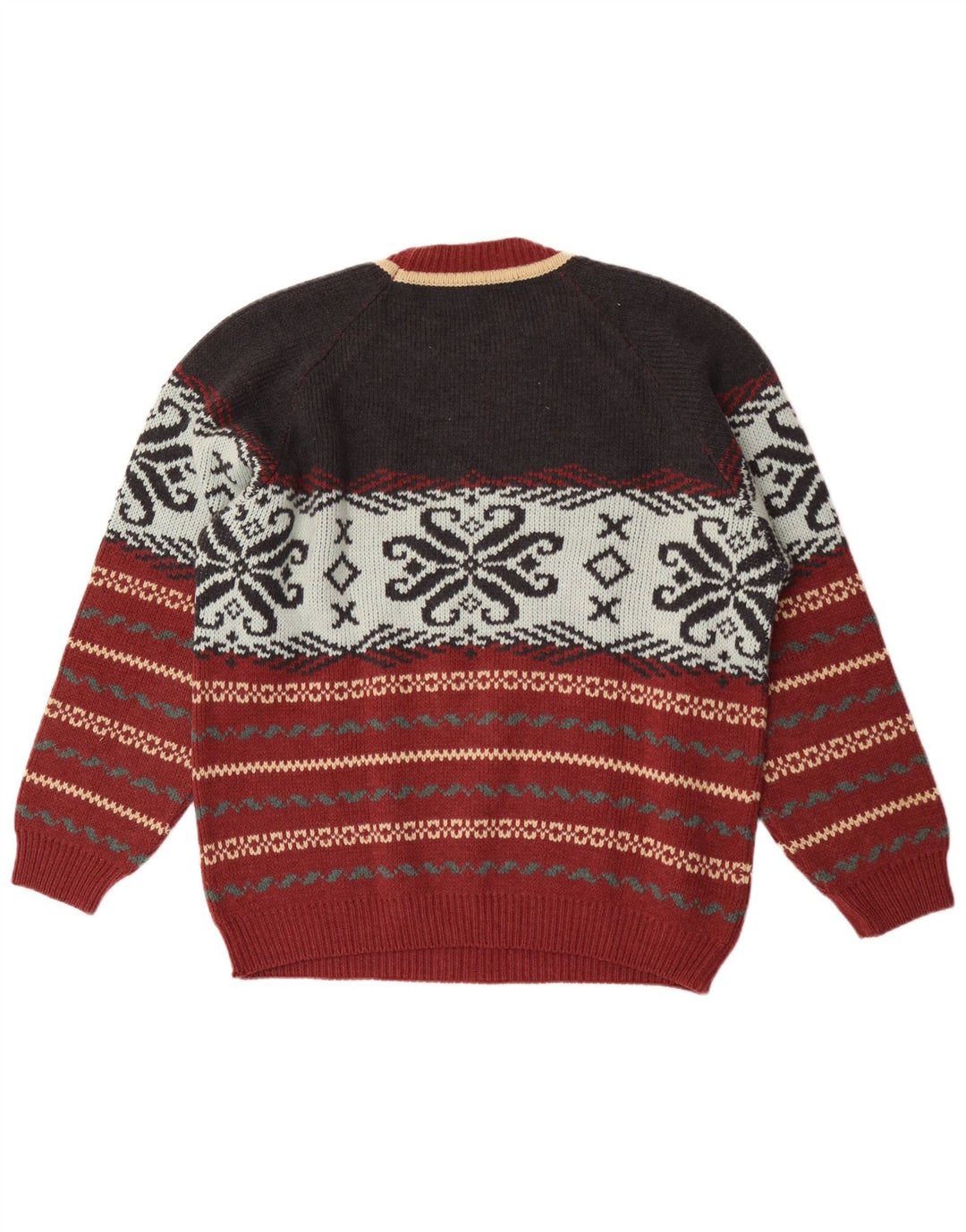 Maglione maglione girocollo da uomo Lemon XL lana Fair Isle multicolore