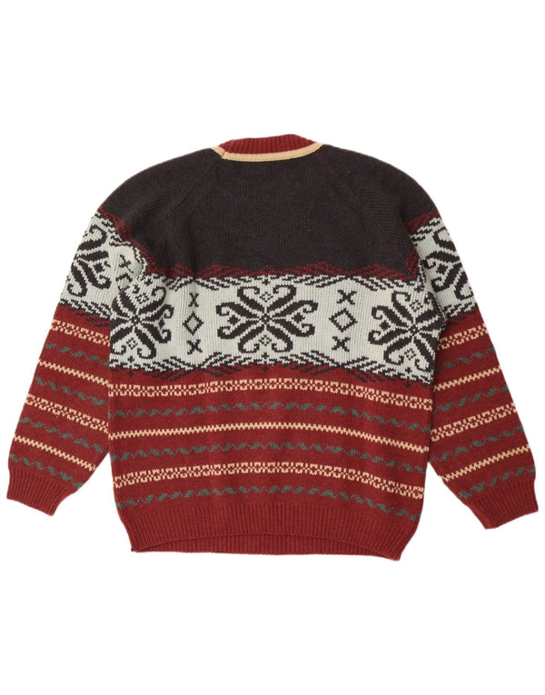Maglione maglione girocollo da uomo Lemon XL lana Fair Isle multicolore