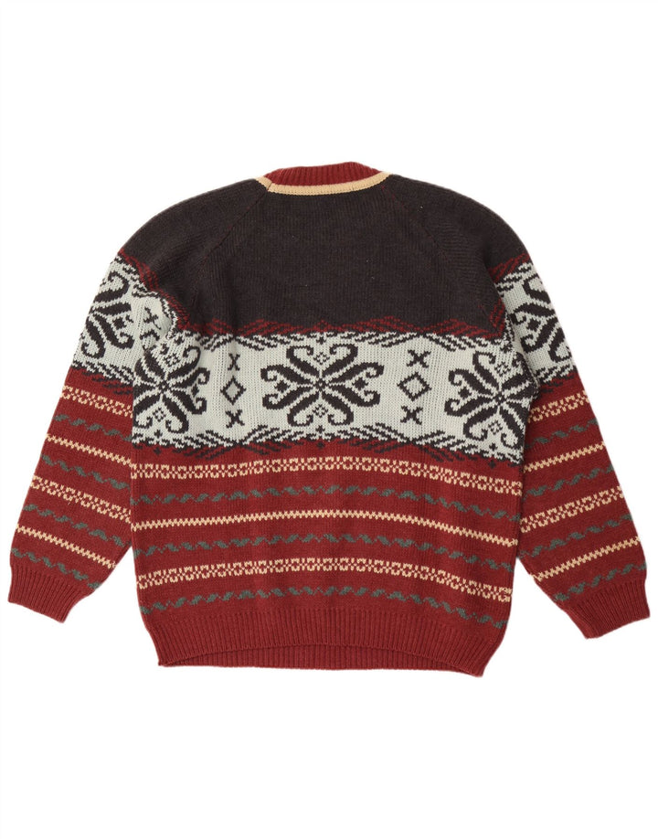 Maglione maglione girocollo da uomo Lemon XL lana Fair Isle multicolore