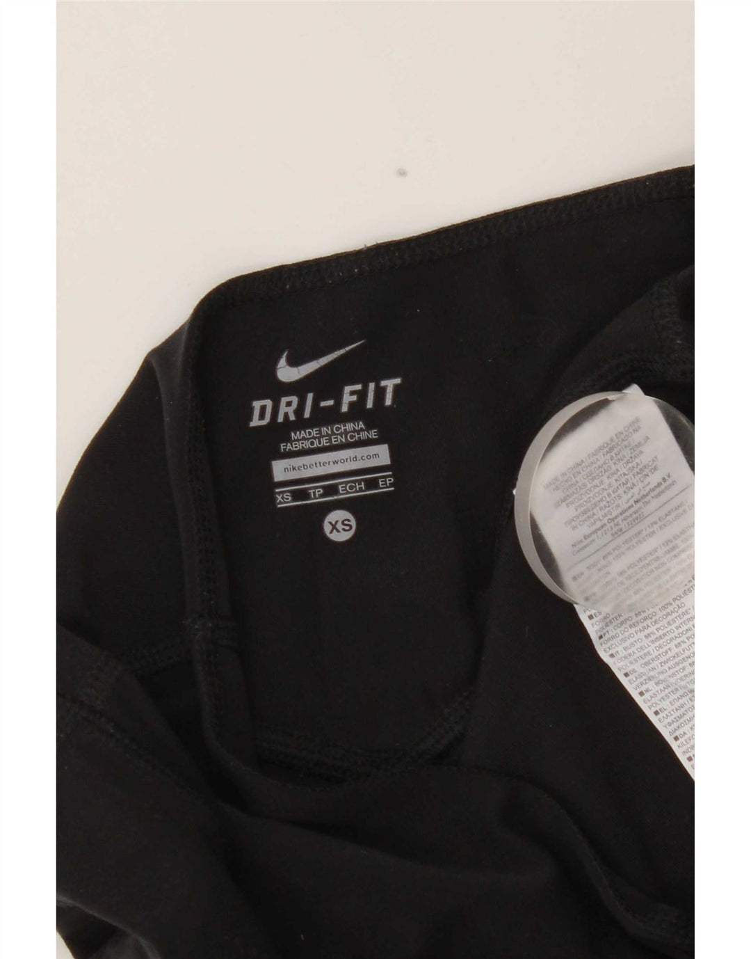 Pantaloni della tuta Nike Dri Fit Capri da donna UK 4 XS poliestere nero