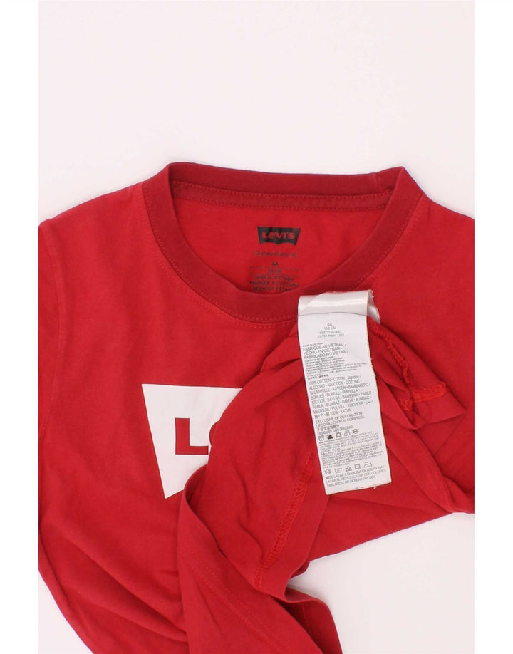 T-shirt grafica per ragazzi Levi's Top 5-6 anni in cotone rosso