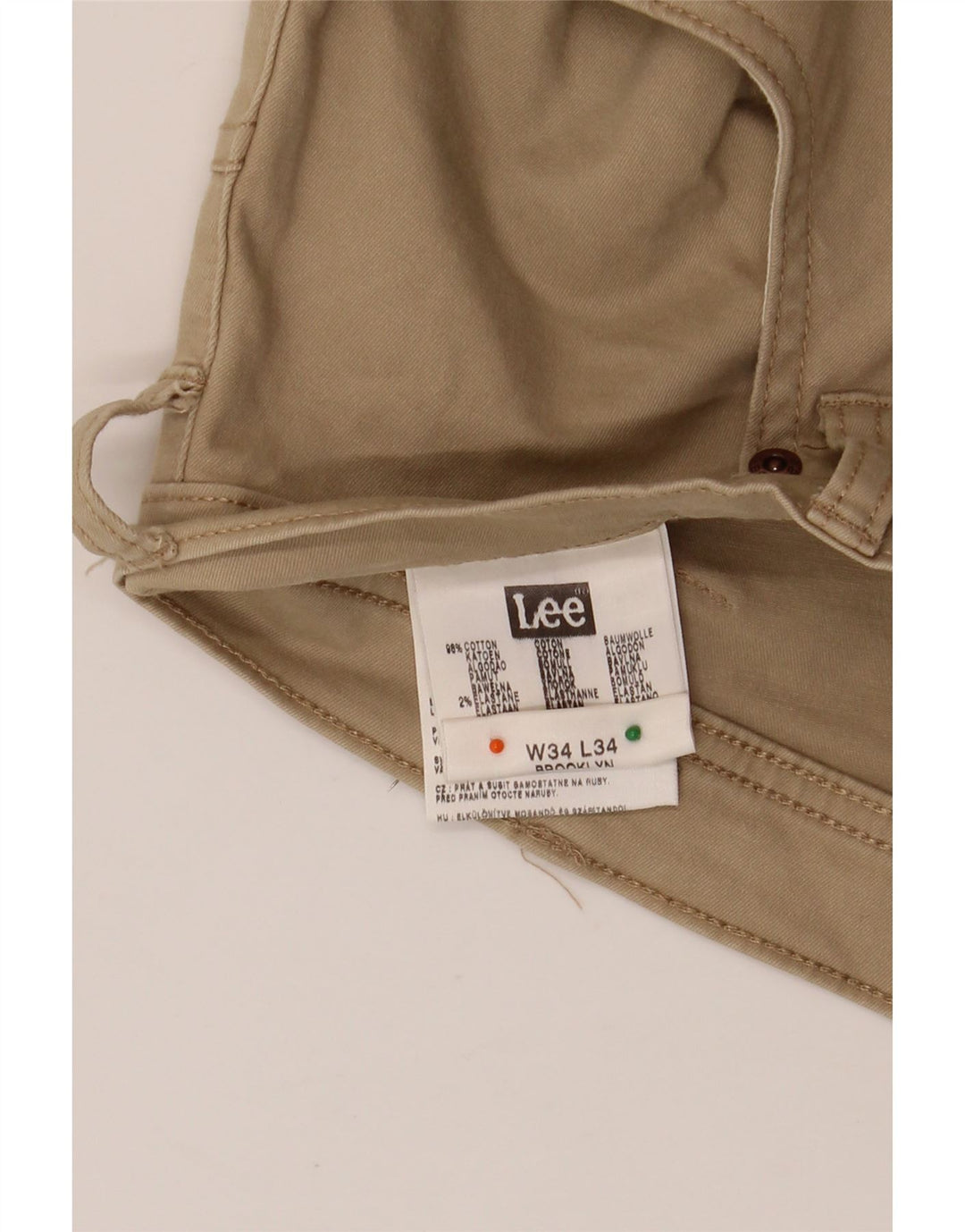Pantaloni casual dritti da uomo LEE Brooklyn W34 L34 in cotone beige