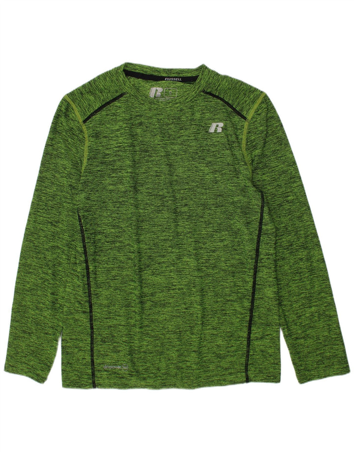 RUSSELL ATHLETIC Maglia Dri-Power da bambino a maniche lunghe 7-8 anni verde medio