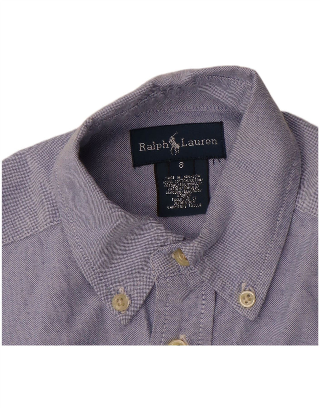 Camicia Ralph Lauren per ragazzi 7-8 anni in cotone blu