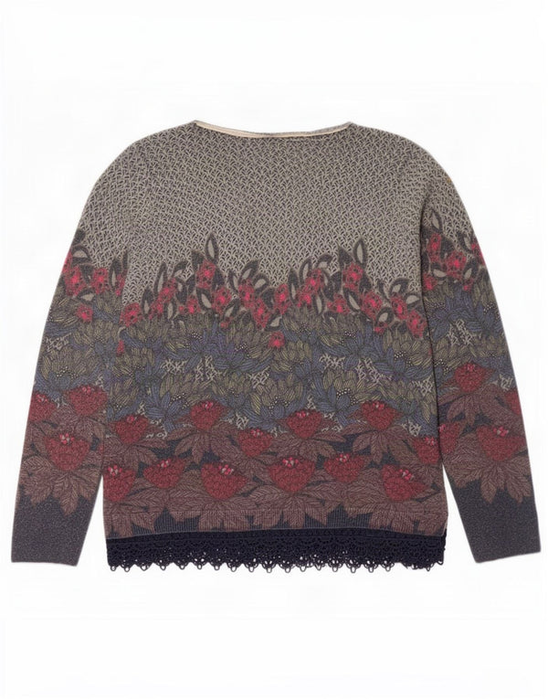 Maglione maglione con scollo a barca da donna White Stuff UK 10 piccolo multicolore