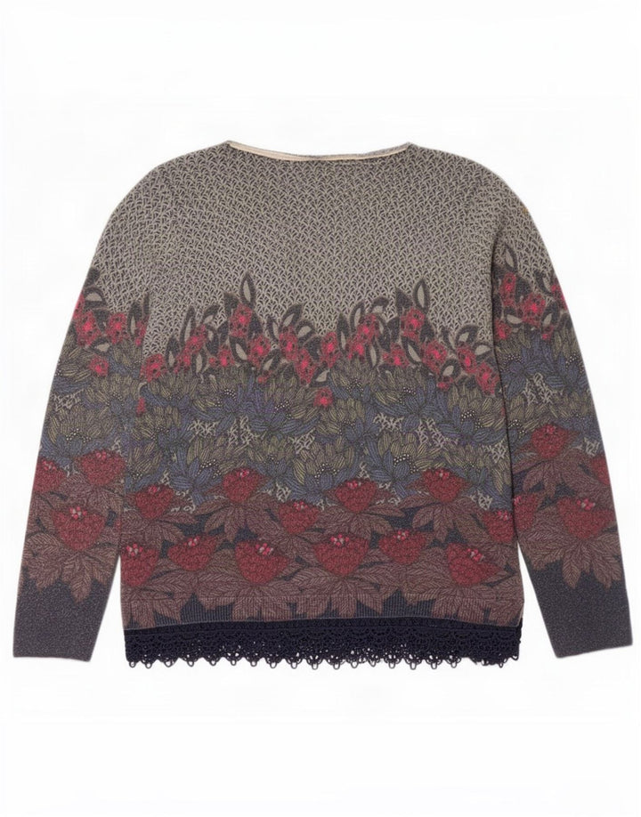 Maglione maglione con scollo a barca da donna White Stuff UK 10 piccolo multicolore