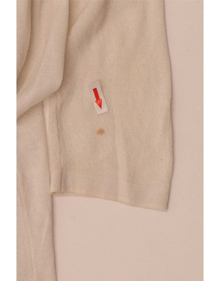 Maglione cardigan lungo da donna Marks & Spencer UK 14 medio bianco sporco