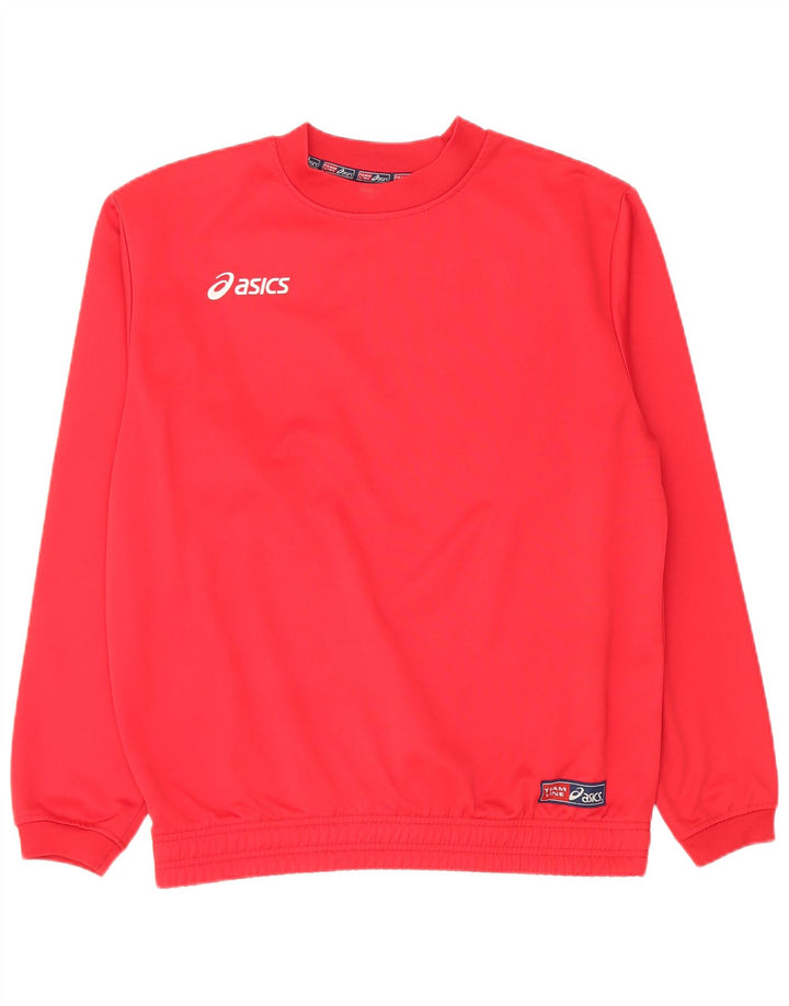 Asics Felpa da uomo con vestibilità regolare, maglione sportivo in poliestere rosso medio