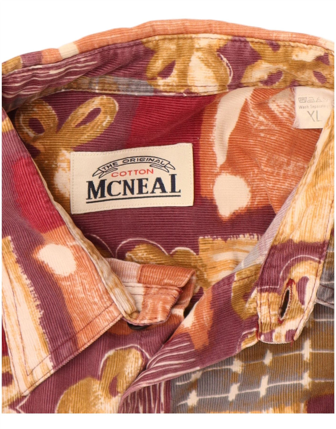 MCNEAL Camicia da uomo in velluto a coste XL Patchwork bordeaux