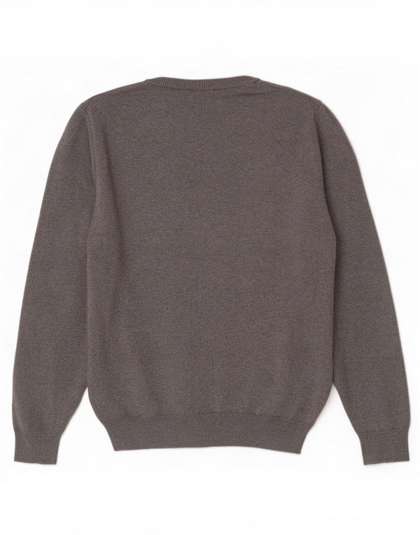Crew Clothing Maglione da uomo con scollo a V grande cotone grigio