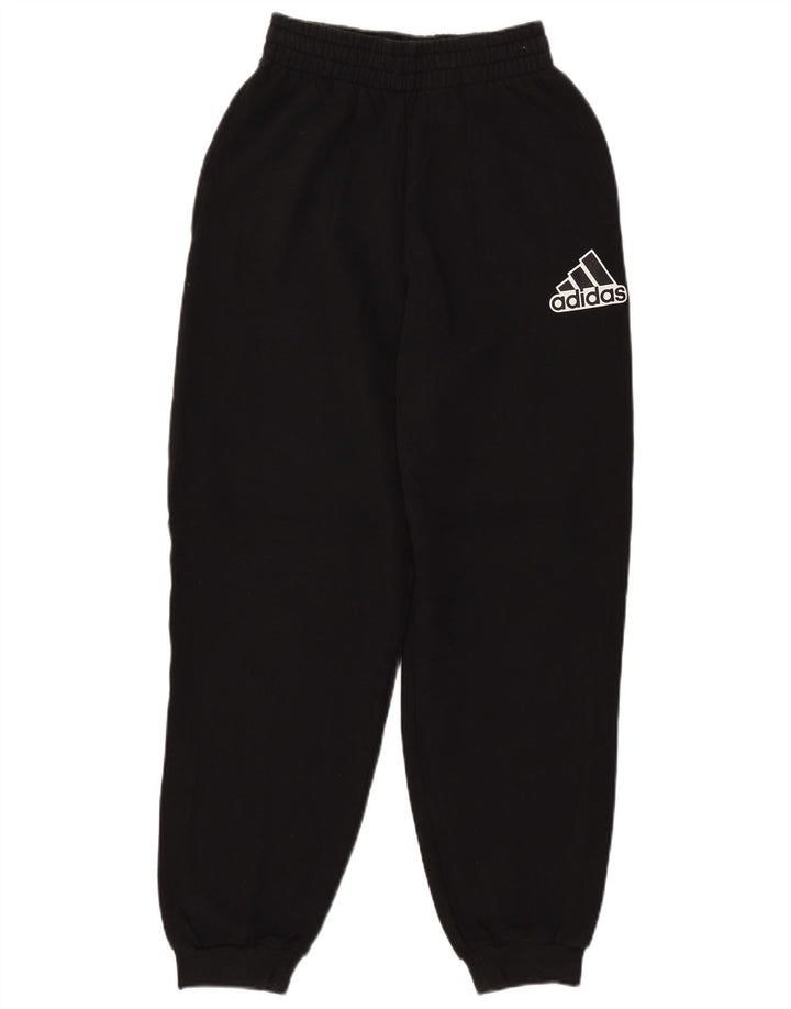 Pantaloni da tuta con grafica ADIDAS da donna Joggers UK 4/6 XS cotone nero