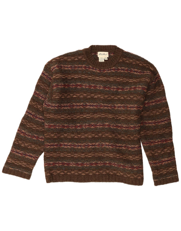 Eddie Bauer Maglione da uomo girocollo vestibilità regolare a righe grandi color kaki