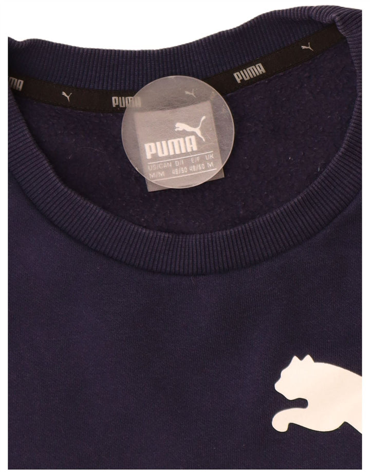 Felpa grafica da uomo Puma, media, in cotone blu navy