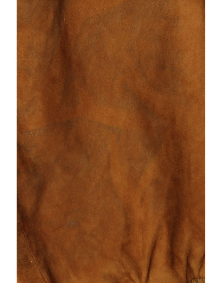 Giubbotto bomber vintage in pelle scamosciata da uomo IT 54 2XL in pelle marrone