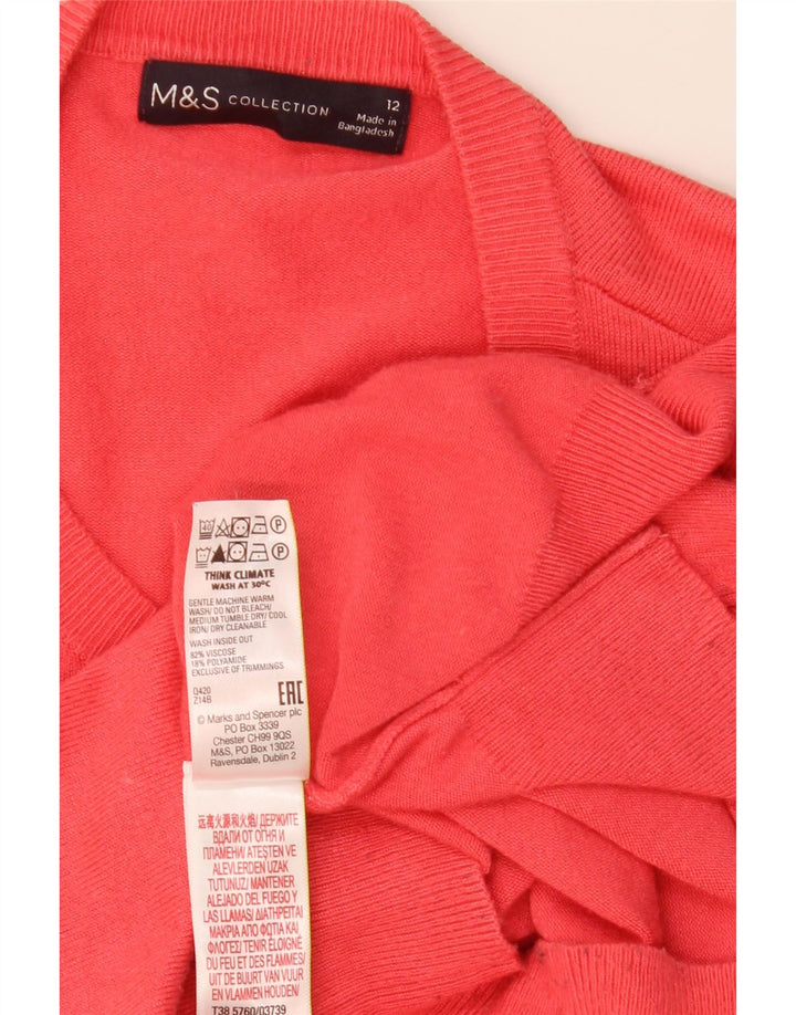 Maglione cardigan da donna Marks & Spencer UK 12 Viscosa rossa media