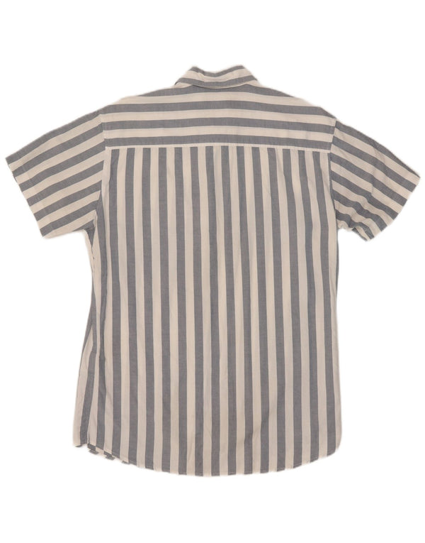 Camicia da uomo a maniche corte Jack & Jones in cotone a righe blu medio
