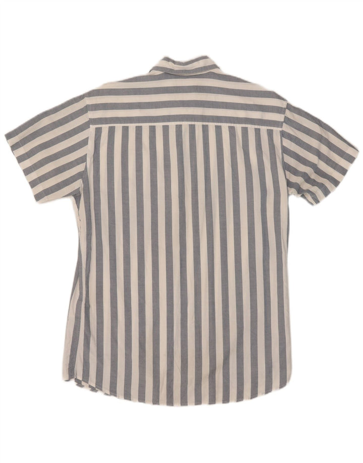 Camicia da uomo a maniche corte Jack & Jones in cotone a righe blu medio