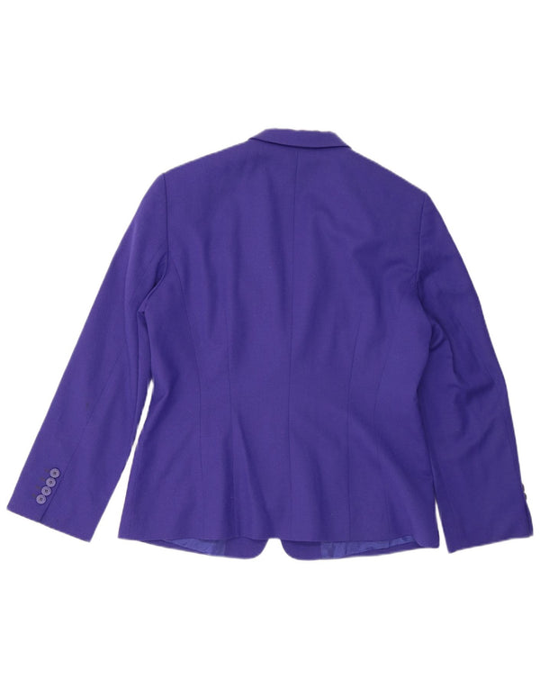 Giacca blazer a 3 bottoni da donna Hugo Boss UK 12 Lana vergine viola media