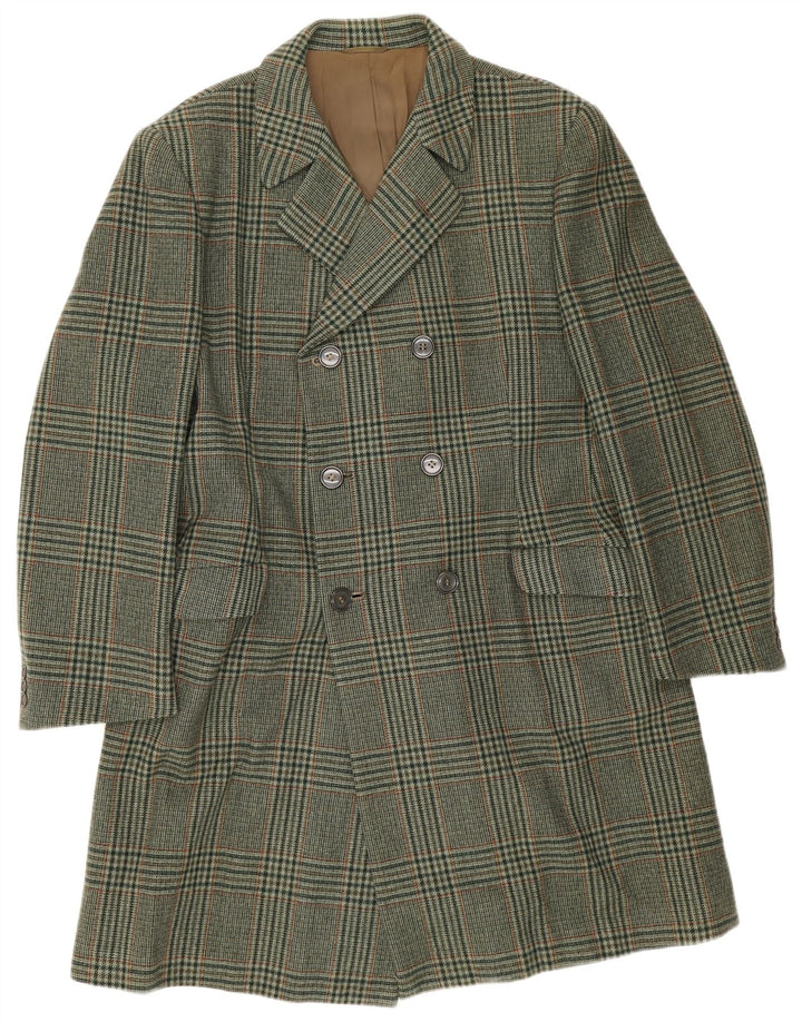 Cappotto doppiopetto da uomo Marzotto UK 38 Pied de poule verde medio