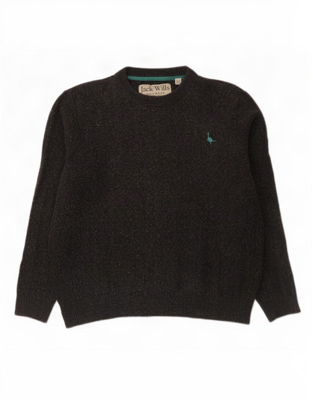 Maglione girocollo da uomo Jack Wills in lana merino grigio medio