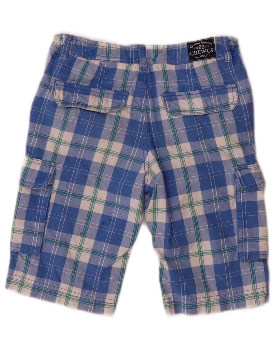 Crew Clothing Pantaloncini cargo da ragazzo 8-9 anni W24 Cotone a quadri blu