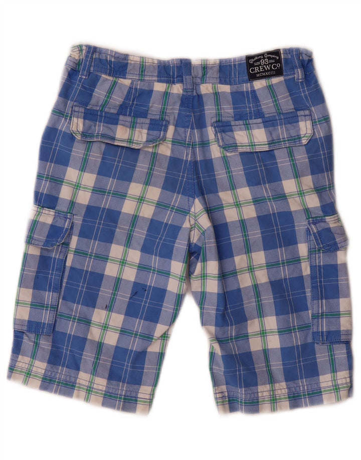 Crew Clothing Pantaloncini cargo da ragazzo 8-9 anni W24 Cotone a quadri blu