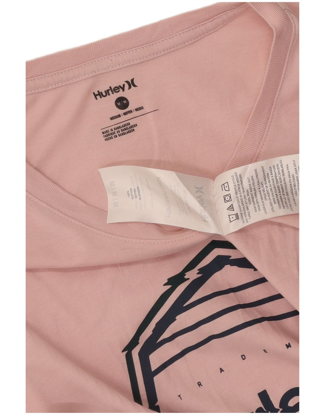 T-shirt grafica da uomo Hurley Top in cotone rosa medio